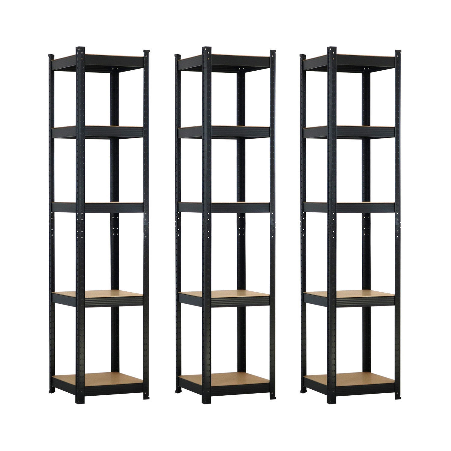 Pack 3 Estanterías Modulares con 5 Baldas Ajustables 180x40x40cm 175Kg Thinia Home Estanterías 8